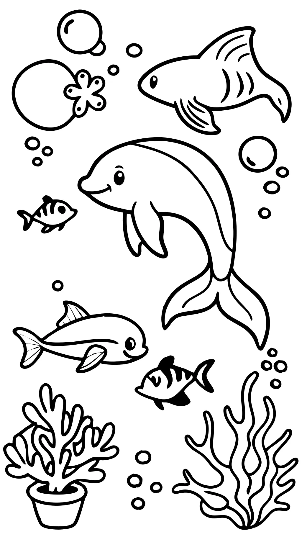 sea animals color pages